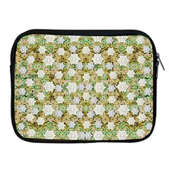 Snowflakes Slightly Snowing Down On The Flowers On Earth Apple iPad 2/3/4 Zipper Cases