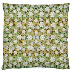 Snowflakes Slightly Snowing Down On The Flowers On Earth Standard Flano Cushion Case (One Side)