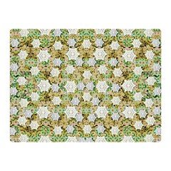 Snowflakes Slightly Snowing Down On The Flowers On Earth Double Sided Flano Blanket (mini)  by pepitasart