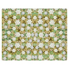Snowflakes Slightly Snowing Down On The Flowers On Earth Double Sided Flano Blanket (medium)  by pepitasart