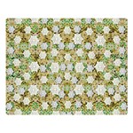 Snowflakes Slightly Snowing Down On The Flowers On Earth Double Sided Flano Blanket (Large)  80 x60  Blanket Front