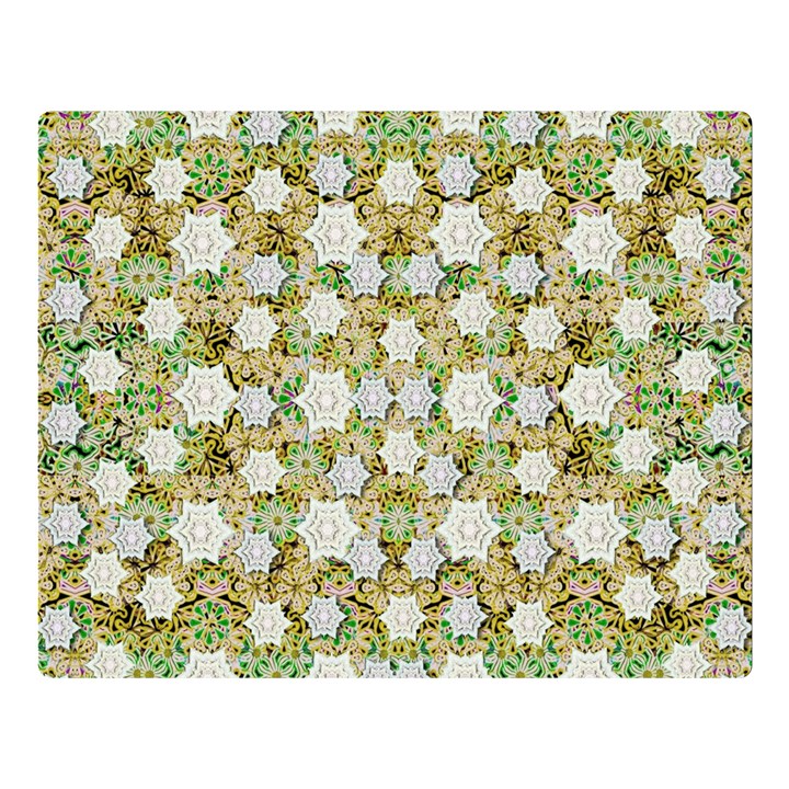 Snowflakes Slightly Snowing Down On The Flowers On Earth Double Sided Flano Blanket (Large) 