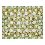 Snowflakes Slightly Snowing Down On The Flowers On Earth Double Sided Flano Blanket (Large)  Blanket Back