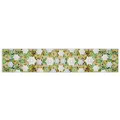 Snowflakes Slightly Snowing Down On The Flowers On Earth Small Flano Scarf