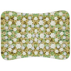 Snowflakes Slightly Snowing Down On The Flowers On Earth Velour Seat Head Rest Cushion