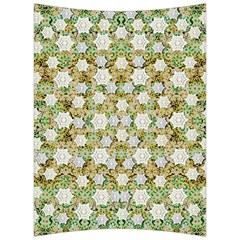 Snowflakes Slightly Snowing Down On The Flowers On Earth Back Support Cushion