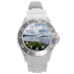 Lake Wallenpaupack Round Plastic Sport Watch (l) by canvasngiftshop