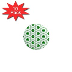 White Green Shapes 1  Mini Magnet (10 Pack)  by Mariart