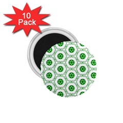 White Green Shapes 1 75  Magnets (10 Pack) 