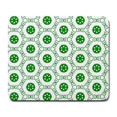 White Green Shapes Large Mousepads