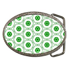 White Green Shapes Belt Buckles by Mariart