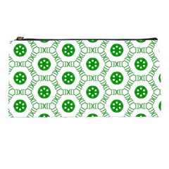 White Green Shapes Pencil Cases