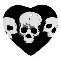 Halloween Horror Skeleton Skull Heart Ornament (two Sides) by HermanTelo