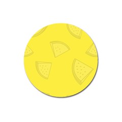 Yellow Pineapple Background Magnet 3  (round) by HermanTelo