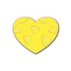 Yellow Pineapple Background Rubber Coaster (heart)  by HermanTelo