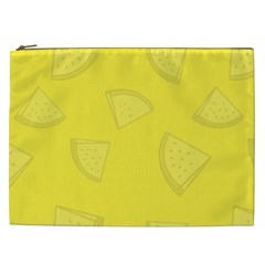 Yellow Pineapple Background Cosmetic Bag (xxl) by HermanTelo