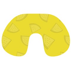 Yellow Pineapple Background Travel Neck Pillow