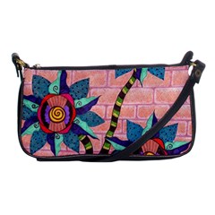 Brick Wall Flower Pot In Color Shoulder Clutch Bag by okhismakingart