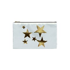 Stars Faux Gold Elegant Starry Festive Christmas Pattern Cosmetic Bag (small) by yoursparklingshop