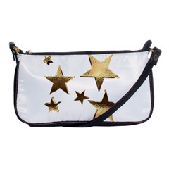 Stars Faux Gold Elegant Starry Festive Christmas Pattern Shoulder Clutch Bag by yoursparklingshop