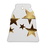 Stars Faux Gold Elegant Starry Festive Christmas Pattern Ornament (Bell) Front