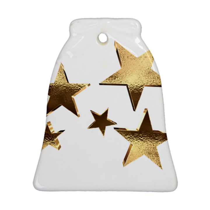 Stars Faux Gold Elegant Starry Festive Christmas Pattern Ornament (Bell)
