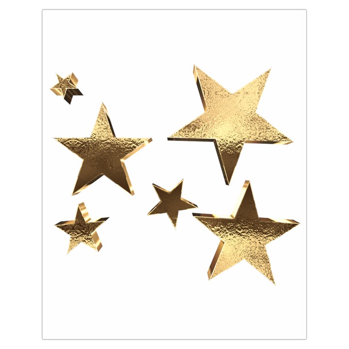 Stars Faux Gold Elegant Starry Festive Christmas Pattern Drawstring Bag (Small)