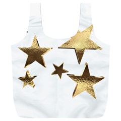 Stars Faux Gold Elegant Starry Festive Christmas Pattern Full Print Recycle Bag (xxl) by yoursparklingshop