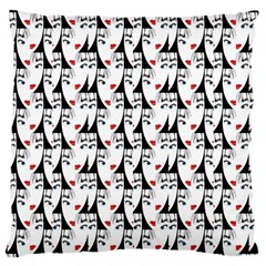 Cartoon Style Asian Woman Portrait Collage Pattern Large Cushion Case (two Sides) by dflcprintsclothing