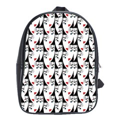 Cartoon Style Asian Woman Portrait Collage Pattern School Bag (xl) by dflcprintsclothing