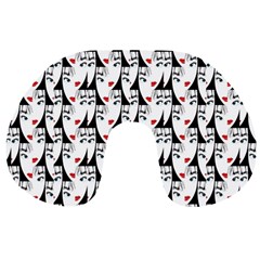 Cartoon Style Asian Woman Portrait Collage Pattern Travel Neck Pillow by dflcprintsclothing