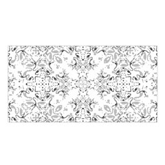 Black And White Decorative Ornate Pattern Satin Shawl by dflcprintsclothing