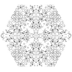 Black And White Decorative Ornate Pattern Wooden Puzzle Hexagon by dflcprintsclothing