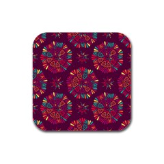 Circle Pattern Rubber Square Coaster (4 Pack) 