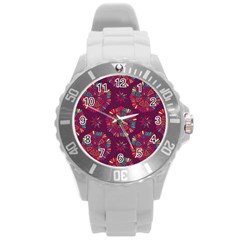 Circle Pattern Round Plastic Sport Watch (l)