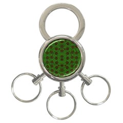 Rose Stars So Beautiful On Green 3-ring Key Chain by pepitasart