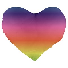 Rainbow Shades Large 19  Premium Heart Shape Cushions