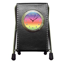 Rainbow Shades Pen Holder Desk Clock by designsbymallika