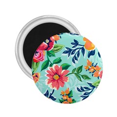 Multi Colour Floral Print 2 25  Magnets