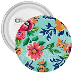 Multi Colour Floral Print 3  Buttons