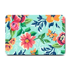 Multi Colour Floral Print Small Doormat  by designsbymallika