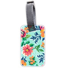 Multi Colour Floral Print Luggage Tag (two Sides) by designsbymallika
