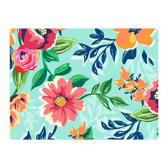 Multi Colour Floral Print Double Sided Flano Blanket (mini)  by designsbymallika