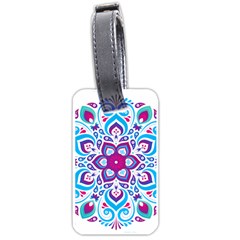 Mandala Blue Luggage Tag (one Side) by designsbymallika