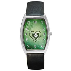 Music, Piano On A Heart Barrel Style Metal Watch by FantasyWorld7