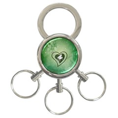 Music, Piano On A Heart 3-ring Key Chain by FantasyWorld7