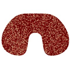 Burgundy Red Confetti Pattern Abstract Art Travel Neck Pillow by yoursparklingshop