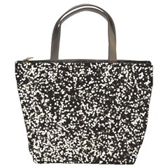 Black And White Confetti Pattern Bucket Bag by yoursparklingshop