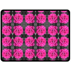 Roses Fleurs Abstrait Double Sided Fleece Blanket (large) 