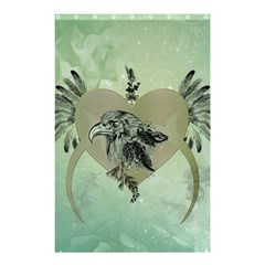 Eagle, Animal, Bird, Feathers, Fantasy, Lineart, Flowers, Blossom, Elegance, Decorative Shower Curtain 48  X 72  (small)  by FantasyWorld7